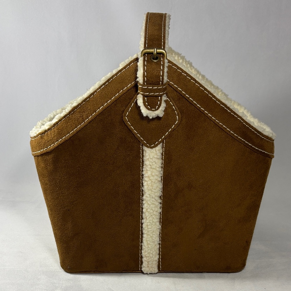 Sewing Knitting Or Storage Tote Faux Suede